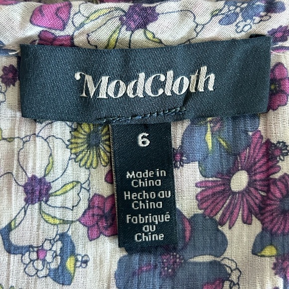 ModCloth Anthropology Violet White Ruffling For Flowers Midi Dress NWT Size 6 - Picture 5 of 13
